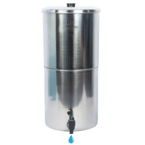 Ferrum Ultra Pure Water Purifier Stainless Steel with Activated Carbon Block + American Engineered UltraFilter. Gravity Based Water Filter 24L (12L+12L)