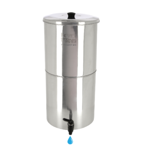 Ferrum Ultra Pure Water Purifier Stainless Steel with Activated Carbon Block + American Engineered UltraFilter. Gravity Based Water Filter 20L (10L+10L)